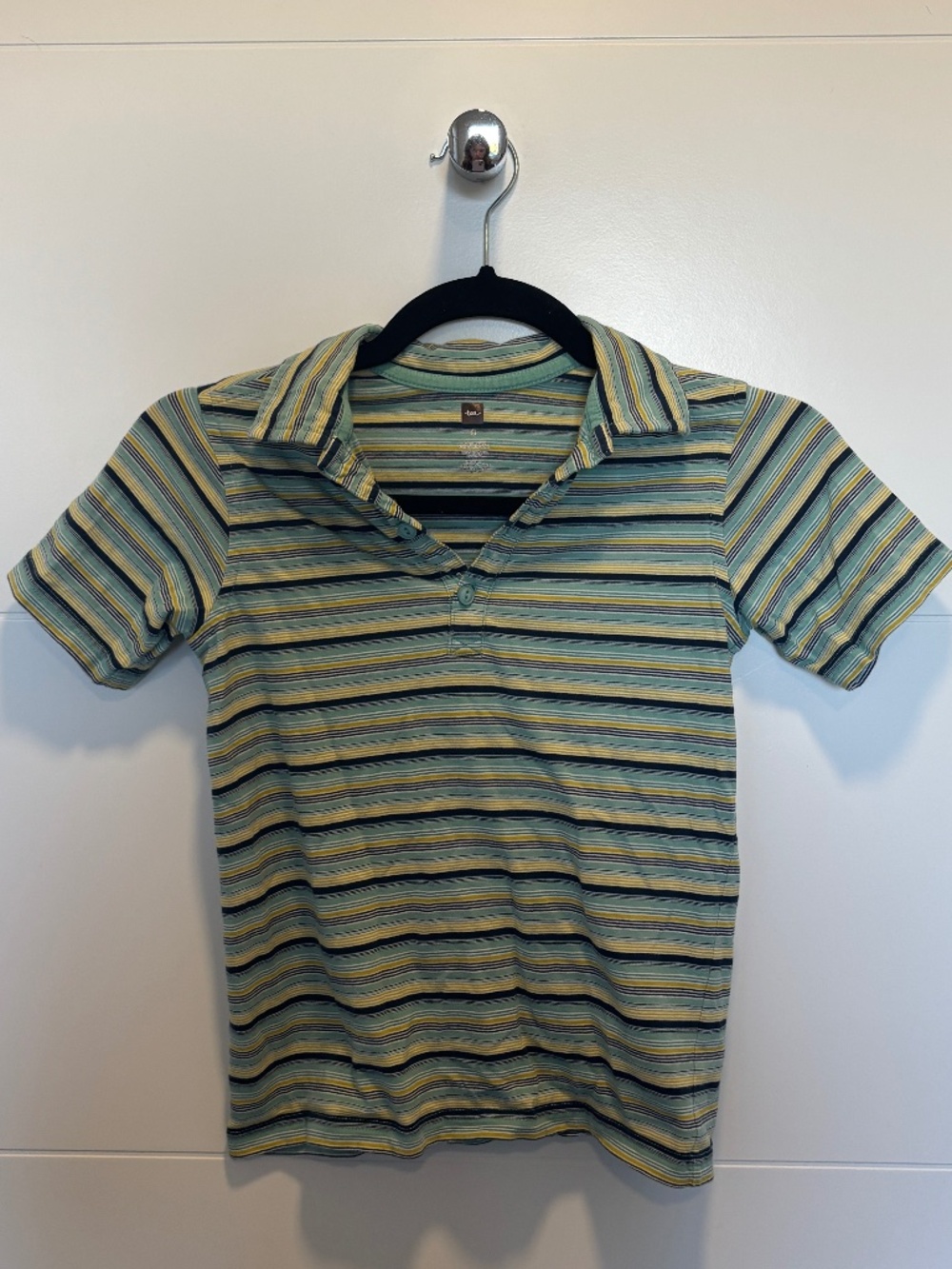 Tea Collection Boys Striped Cotton Polo Shirt Size 8
